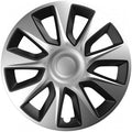 Set 4 Copricerchi 15" Universali Borchie Ruota Coppe Auto Silver Black Bicolor - Articoli per neonati ideali per dormire bene e viaggiare in tranquillità