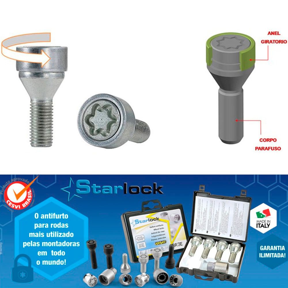 FARAD Kit 4 Bulloni Antifurto Per 500 Panda Compass Renegade Starlock A1C/E Neri - Articoli per neonati ideali per dormire bene e viaggiare in tranquillità