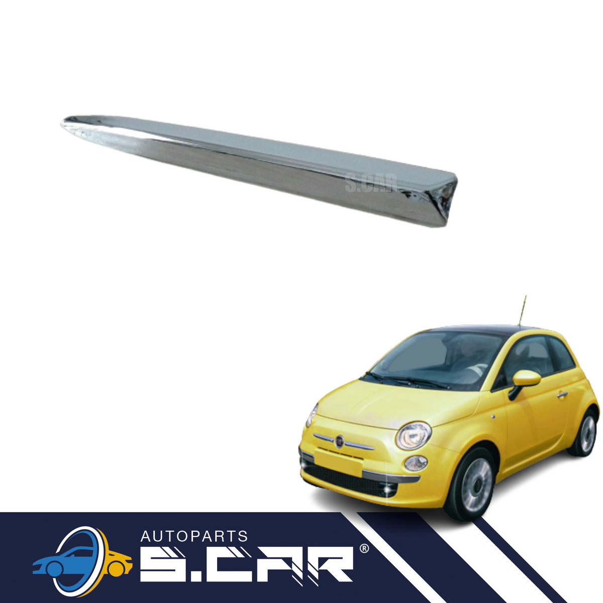Modanatura Baffo per Fiat 500 2007-2016 Anteriore Destro Dx Cromato - Articoli per neonati ideali per dormire bene e viaggiare in tranquillità