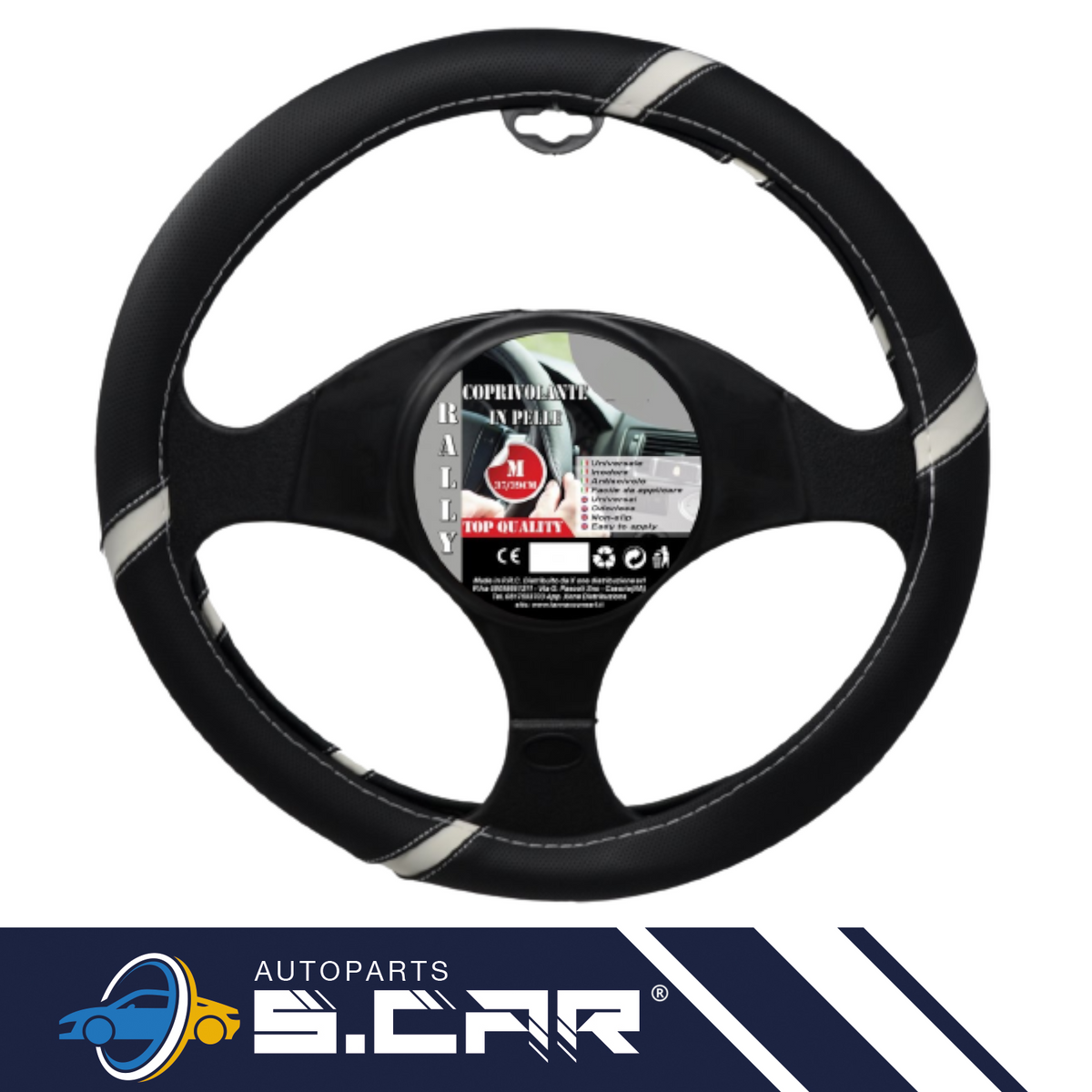 COPRIVOLANTE in SIMILPELLE UNIVERSALE TUNING NERO BIANCO STERZO 37>39 X RALLY - Articoli per neonati ideali per dormire bene e viaggiare in tranquillità