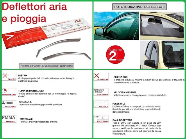 G3 Deflettori Aria Antivento Pioggia Per Fiat Panda 141 - 750 86-02 19.272 - Articoli per neonati ideali per dormire bene e viaggiare in tranquillità