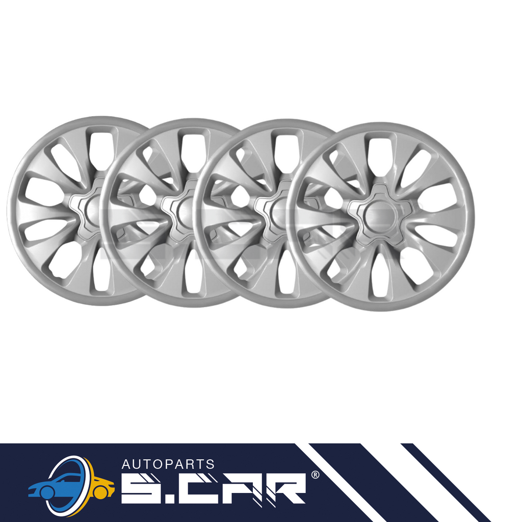 Set 4 Copricerchi 15” Universali Argento – Coppe Ruota Auto in ABS - Articoli per neonati ideali per dormire bene e viaggiare in tranquillità