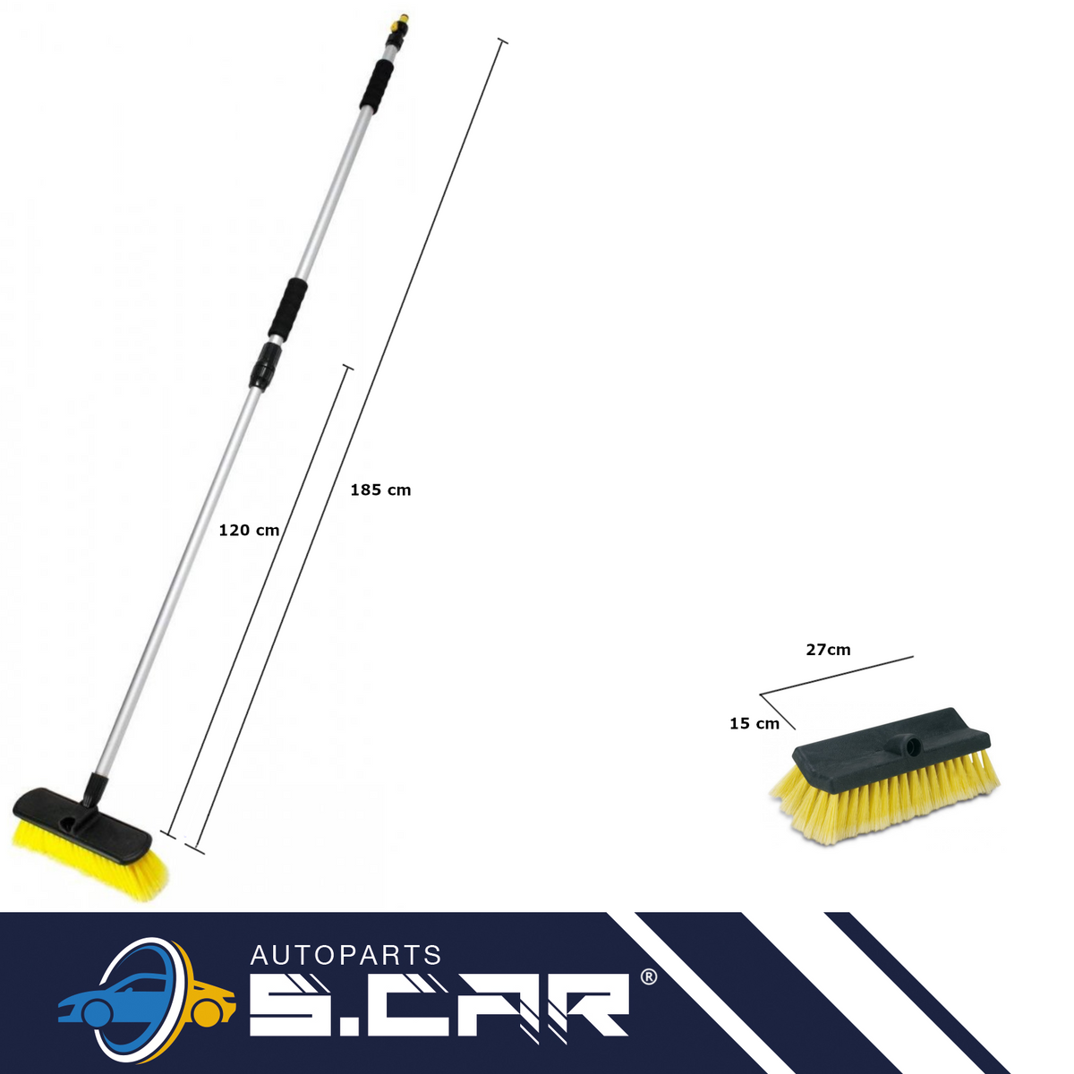 Idrospazzola Spazzolone Pulizia Lavaggio Camper Camion Manico Telescopico 180 cm - Articoli per neonati ideali per dormire bene e viaggiare in tranquillità