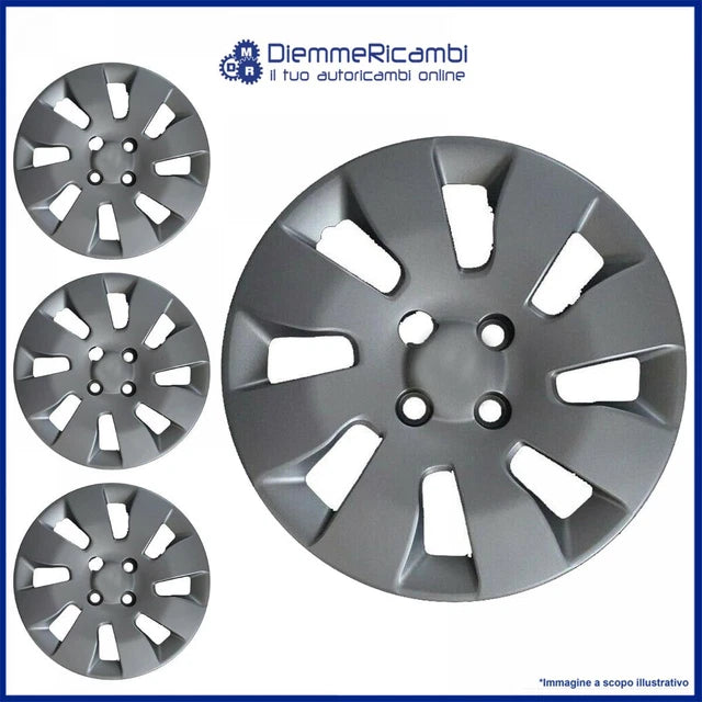 Set 4 Copricerchi 15" Universali Borchie Ruota Coppe Auto Nere Black Wind - Articoli per neonati ideali per dormire bene e viaggiare in tranquillità