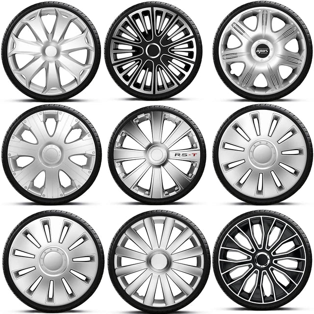 Set 4 Copricerchi 14" Universali Borchie Ruota Coppe Auto Nere Black Wind - Articoli per neonati ideali per dormire bene e viaggiare in tranquillità