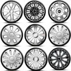 Set 4 Copricerchi 14" Universali Borchie Ruota Coppe Auto Nere Black Wind - Articoli per neonati ideali per dormire bene e viaggiare in tranquillità