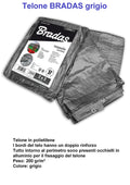 TELONE mt 4 x 5 grigio/argento 200 gr BRADAS impermeabile - Articoli per neonati ideali per dormire bene e viaggiare in tranquillità