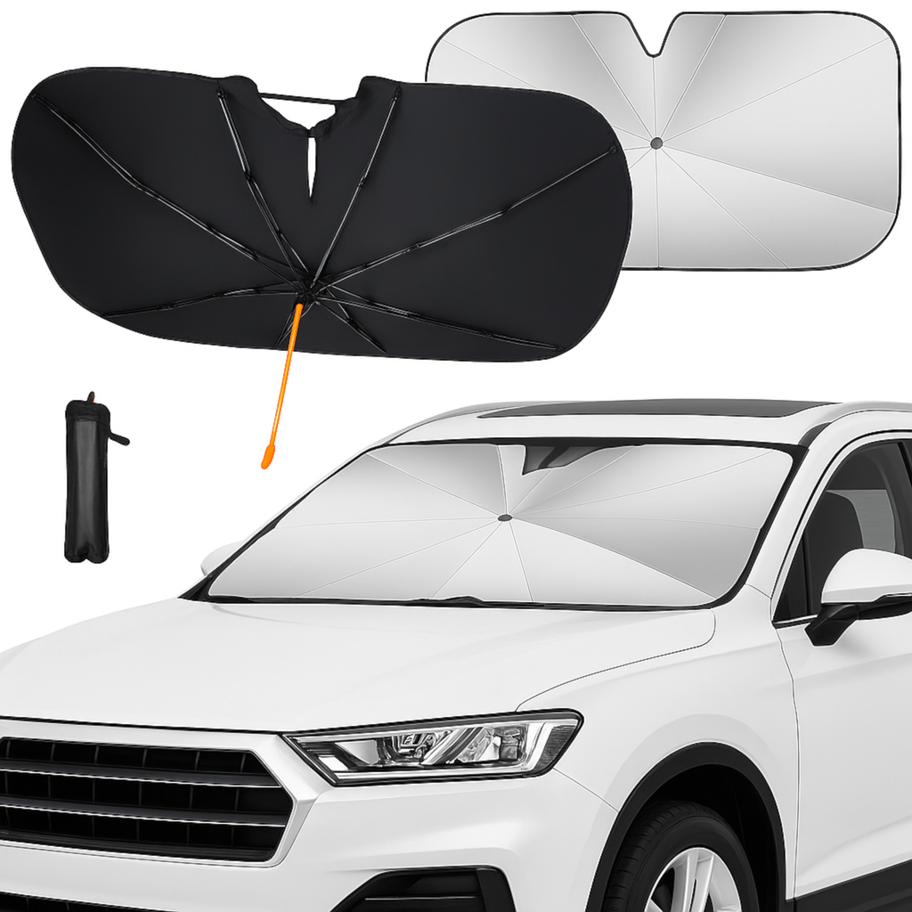 Parasole auto ombrello 140×80 cm pieghevole anti UV universale con custodia - Articoli per neonati ideali per dormire bene e viaggiare in tranquillità