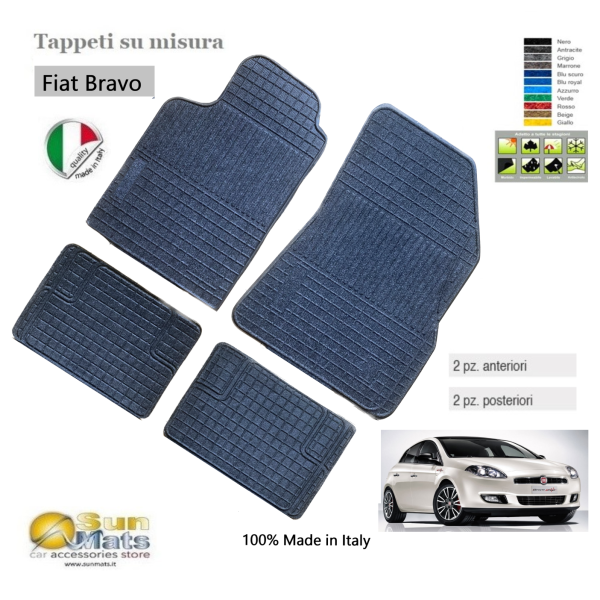 Set 4 Tappetini In Gomma Su Misura Tappeti Per Bravo II Delta 07- Antiscivolo - Articoli per neonati ideali per dormire bene e viaggiare in tranquillità
